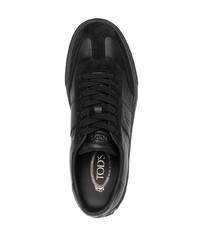 schwarze Leder niedrige Sneakers von Tod's