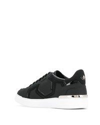 schwarze Leder niedrige Sneakers von Philipp Plein