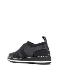 schwarze Leder niedrige Sneakers von Giuseppe Zanotti