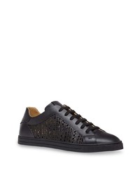 schwarze Leder niedrige Sneakers von Fendi