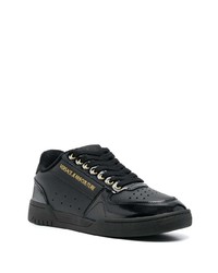 schwarze Leder niedrige Sneakers von VERSACE JEANS COUTURE