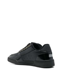 schwarze Leder niedrige Sneakers von VERSACE JEANS COUTURE