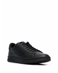 schwarze Leder niedrige Sneakers von Diesel