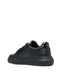 schwarze Leder niedrige Sneakers von Calvin Klein Jeans