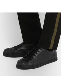 schwarze Leder niedrige Sneakers von Fendi