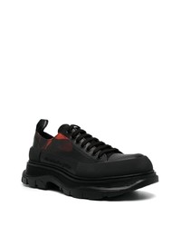 schwarze Leder niedrige Sneakers von Alexander McQueen