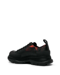 schwarze Leder niedrige Sneakers von Alexander McQueen