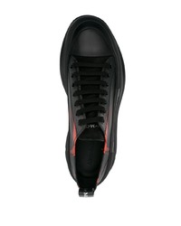 schwarze Leder niedrige Sneakers von Alexander McQueen