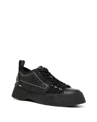 schwarze Leder niedrige Sneakers von JW Anderson