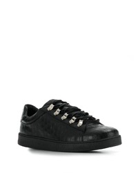 schwarze Leder niedrige Sneakers von Balmain