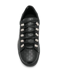 schwarze Leder niedrige Sneakers von Balmain