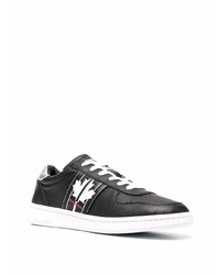 schwarze Leder niedrige Sneakers von DSQUARED2