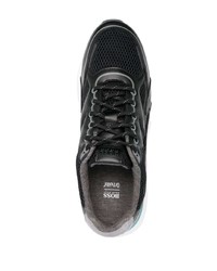 schwarze Leder niedrige Sneakers von BOSS