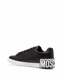 schwarze Leder niedrige Sneakers von Moschino