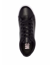 schwarze Leder niedrige Sneakers von Moschino