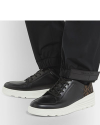 schwarze Leder niedrige Sneakers von Fendi