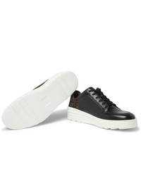 schwarze Leder niedrige Sneakers von Fendi