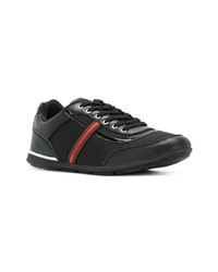 schwarze Leder niedrige Sneakers von Versace Jeans