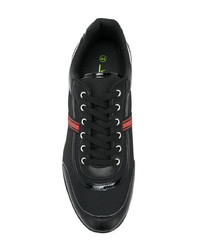 schwarze Leder niedrige Sneakers von Versace Jeans