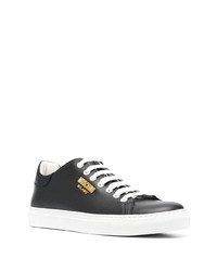 schwarze Leder niedrige Sneakers von Moschino