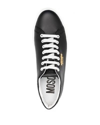 schwarze Leder niedrige Sneakers von Moschino