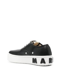 schwarze Leder niedrige Sneakers von Marni