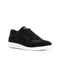 schwarze Leder niedrige Sneakers von Just Cavalli