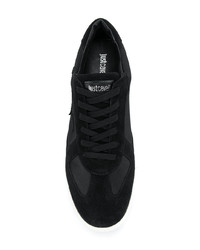 schwarze Leder niedrige Sneakers von Just Cavalli