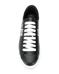 schwarze Leder niedrige Sneakers von DSQUARED2