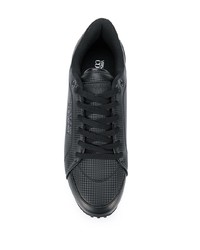 schwarze Leder niedrige Sneakers von VERSACE JEANS COUTURE