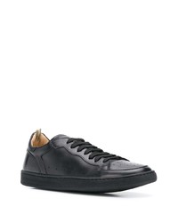 schwarze Leder niedrige Sneakers von Officine Creative