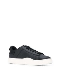 schwarze Leder niedrige Sneakers von Diesel