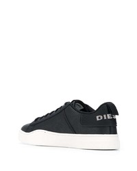 schwarze Leder niedrige Sneakers von Diesel