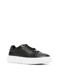 schwarze Leder niedrige Sneakers von Philipp Plein