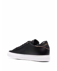 schwarze Leder niedrige Sneakers von Paul Smith