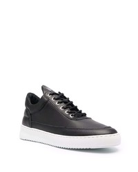 schwarze Leder niedrige Sneakers von Filling Pieces