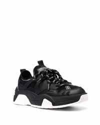 schwarze Leder niedrige Sneakers von VERSACE JEANS COUTURE