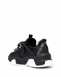 schwarze Leder niedrige Sneakers von VERSACE JEANS COUTURE