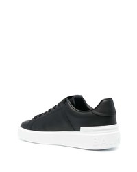 schwarze Leder niedrige Sneakers von Balmain