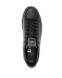 schwarze Leder niedrige Sneakers von Balmain