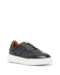 schwarze Leder niedrige Sneakers von Magnanni