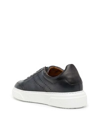 schwarze Leder niedrige Sneakers von Magnanni