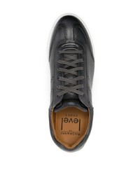 schwarze Leder niedrige Sneakers von Magnanni