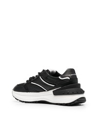 schwarze Leder niedrige Sneakers von Calvin Klein Jeans