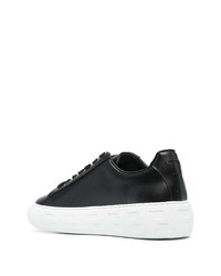 schwarze Leder niedrige Sneakers von Versace