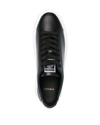 schwarze Leder niedrige Sneakers von Versace