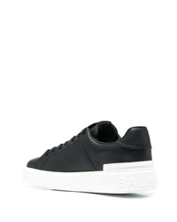 schwarze Leder niedrige Sneakers von Balmain