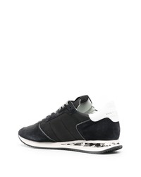 schwarze Leder niedrige Sneakers von Philippe Model Paris