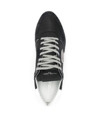 schwarze Leder niedrige Sneakers von Philippe Model Paris