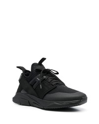 schwarze Leder niedrige Sneakers von Tom Ford